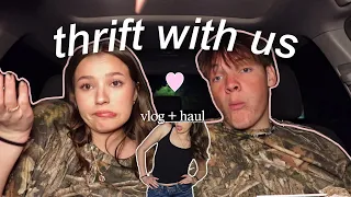 THRIFT WITH ME and my BOYFRIEND *vlog + try-on haul*