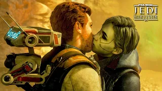 Merrin kisses Cal for the first time - Star Wars Jedi Survivor