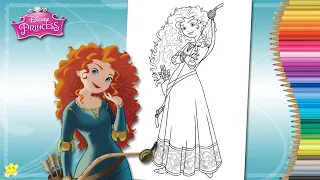 Coloring Disney Princess Merida #Shorts Coloring Page