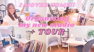 I MOVED! Organising my new STUDIO + TOUR!! | Scrunchie small business owner vlog, bts, craft room