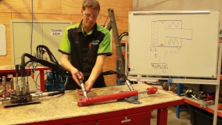 Bypass testing a hydraulic cylinder