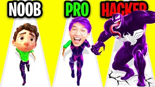 NOOB vs PRO vs HACKER In TOXIC HERO 3D!? (ALL LEVELS!)