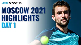 Cilic Faces Dzumhur; Millman Duels With Bonzi | Moscow 2021 Highlights Day 1