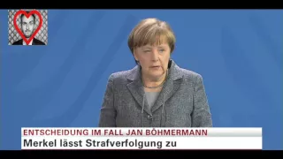 Kanzlerin Merkel gibt Erklärung ab. Entscheidung im Fall Jan Böhmermann.