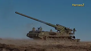 footage of the 203mm Malka self-propelled artillery gun in action