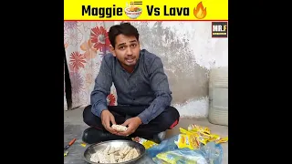 Maggi 🍜 Vs Lava Experiment BY @MRINDIANHACKER @CrazyXYZ  #shorts #short