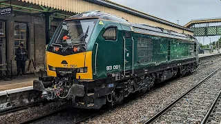 Class 93001 testing at Worksop and doubled up class 37s 28.05.24