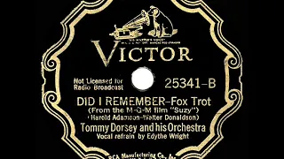 1936 OSCAR-NOMINATED SONG: Did I Remember - Tommy Dorsey (Edythe Wright, vocal)
