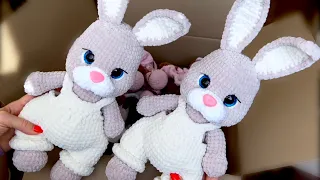 Big BUNNY in overalls crochet VIDEO TUTORIAL / Part 1 / Bunny in overalls crochet pattern ETSY