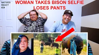 Bison Tosses Woman Out Of Her Pants - Natives React #24