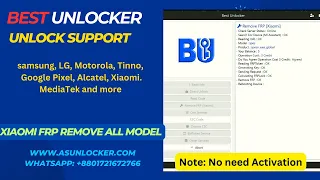 Best Unlocker Credit and register and Xiaomi FRP Remove tutorial samsung unlock , motorola lg more