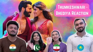 Thumkeshwari - Full Song Reaction | Varun Dhawan, Kriti S, Shraddha K | Foreigners React