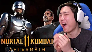 Mortal Kombat 11: Aftermath - RoboCop VS Terminator!! [REACTION]