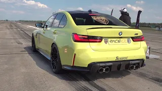 BMW M3 G80 Competition with Akrapovic Exhaust - Acceleration Sounds!