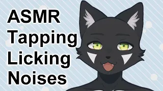 [2D Furry ASMR] Tapping Sounds (Paper Roll, Plastic/Tupperware), Gentle Catto Licking