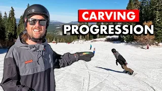 Snowboard Carving Progression Part 1 - Carving Across the Slope