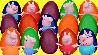 Supervideo Muchos Playdoh de Huevos Sorpresa de Peppa Pig Cerdito y Pinturas de Baños