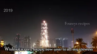 Burj Khalifa New Year Fire Works Dubai 2019/New Year's Eve 2019 celebrations Dubai/view from my room