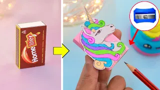 How to make unicorn sharpener box from matchbox || DIY Unicorn sharpener box with matchbox