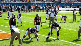 Bears vs Falcons 09/11/11 Bears defensive line pregame warmup featuring Julius Peppers