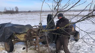 Безкоштовних дров повно! Головне бажання. Заготовляємо щепу в -10 саморобним подрібнювачем.