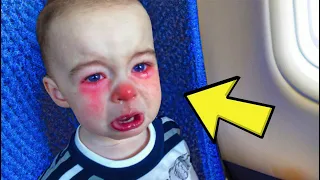 Flight Attendant Sees Baby Alone on Plane, Starts Crying When She Knows This…
