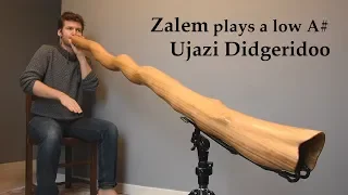 Zalem testing a Low A# Ujazi Didgeridoo -  Aruga  - La#/A# -  by Ujazi Didgeridoo