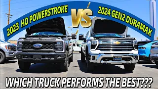 2024 Chevy Silverado 3500 Gen2 Duramax VS 2023 Ford F350 HO Powerstroke MPG & Acceleration Test!