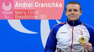 Andrei Granichka Takes Gold | Men's 100m Breaststroke SB5 Final | Swimming | Tokyo 2020 Paralympics