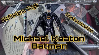 Customizing McFarlane Toys Michael Keaton Batman. Fixed Ears, Leather Cape, Painted Belt.
