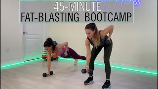 45-MINUTE FAT BURNING & MUSCLE BUILDING BOOTCAMP / LOW IMPACT VS. HIGH IMPACT/ COUNTDOWN CLOCK