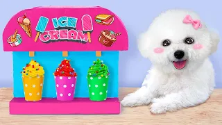 CUTE ANIMAL CAKES! Miniature Fruits Ice Cream Decorating Making By Puppy?! AMAZING CAKE Compilation