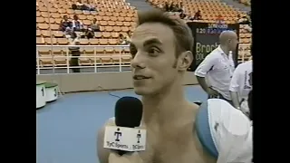 2003 Pan American Games - Eric Pedercini FX Qual & EF + Interview (Argentina TV)