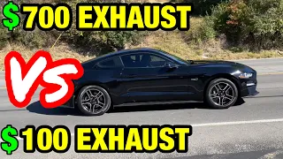 Ford Mustang GT 5.0 V8: $700 Exhaust Vs $100 Exhaust!