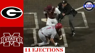 Georgia vs #23 Miss St (BENCHES EMPTIED, 11 EJECTIONS!) | 2024 College Baseball Highlights