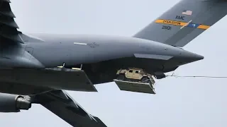 Heavy Aerial Delivery! USAF Planes Airdrop Humvees