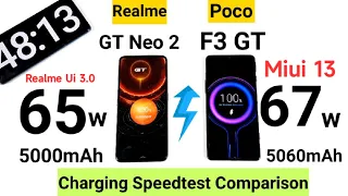 Realme GT Neo 2 vs Poco F3 GT Charging Speedtest After Android 12 Update