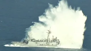 Sinking A Navy Frigate With Missiles And Torpedoes – SINKEX Sinking Exercise