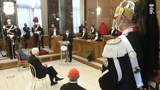 Il Presidente Mattarella alla cerimonia di insediamento del Presidente della Corte dei Conti