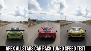 Forza Horizon 5 | Apex Allstars Car Pack | ALL CARS TUNED TOP SPEED REVIEW | HORSEPOWER BOOST TRACK