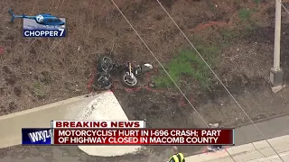 Motorcyclist hurt in I-696 crash that closed part of highway in Macomb County