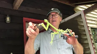 Hobey Ford with praying mantis rod puppet