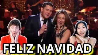 COUPLE REACTS to Michael Bublé Duet With THALIA - Mis Deseos/Feliz Navidad - LIVE From NBC New York!