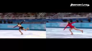 Video analysis / comparison / Triple lutz:  Yuna Kim vs Yulia Liptnitskaya
