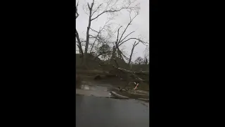 Streets Damaged After Tornado-Warned Storm Hits Pembroke, Georgia