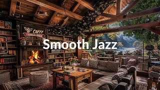 Cozy Wooden House Space by the Fireplace | Soothing Jazz Music Helps Relax the Mind