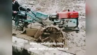 20HP Walking tractor  ---Paddy field work video