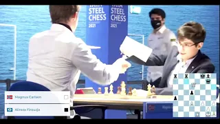 FINAL MOMENT OF MAGNUS VS alireza firouzja [ with moves ] in tata steel chess 2021