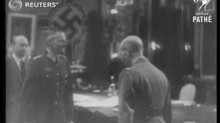 The signing of the French-German armistice of June 1940 in the raiway carriage where the 1...(1941)