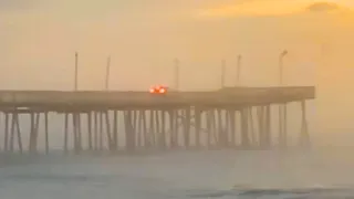 Car Drives Off Fishing Pier!! Crashes into the Ocean!